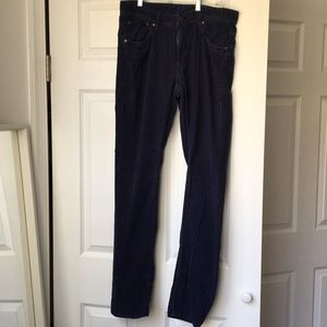 H&M slim corduroy blue khakis
